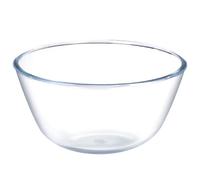 Odoukey Ensaladera de vidrio de 91Oz, tazón para mezclar apto para microondas, porción redonda transparente para ensaladas y postres