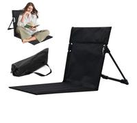 Odoukey Estera de Playa reclinable, Estera de Playa Liviana con Respaldo, Silla Plegable de Montaje en un Solo Paso con Bolsa de Transporte, Negro, para Vacaciones, jardín, Camping, Parque