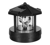 Odoukey Faro solar impermeable IP44 con baliza giratoria, adorno de césped LED giratorio para jardín al aire libre
