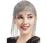 Odoukey Gorro con cuentas de los años 20 Tocado estilo flapper con cuentas de los años 20 Gorro exótico de Cleopatra Danza del vientre para fiesta temática
