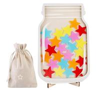 Odoukey Jar de Estrellas, Frasco de recompensa magnética de Madera con un Stand Colorful Star Behavior Management System for Kids Classroom Board