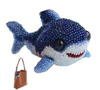 Odoukey Kit de bordado de cuentas Tiburón 3D: manualidades sencillas de criaturas submarinas para adultos, principiantes y entusiastas de las manualidades