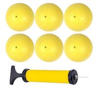 Odoukey Mini Pelotas de Voleibol Amarillas de PVC de 3, 5 Pulgadas con inflador para Playa, Piscina y Parque Infantil, 6 uds.