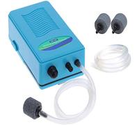 Odowalker - Bomba de aire portátil para acuario, 2 pilas D, funciona con baterías de respaldo, tanque de peces, burbuja de aire, aireador de energía de emergencia, difusor de oxígeno