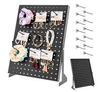 ODOXIA Pegboard | Tablero perforado para comercios | Organizador de herramientas | Panel perforado negro con ganchos para casas, tiendas y oficinas | Expositor independiente