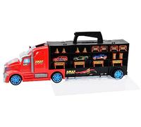 ODS 42034 Hot Wheels Transporter 50, maletín Bisarca con 4 Coches Originales, Azul