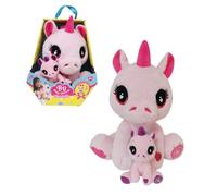 ODS - Familia Baby Unicorn, Medidas del Producto: mamá Unicornio 30 cm, Cachorro Unicornio 10 cm, Paquete Cuna, Juguete para niños, Edad Recomendada +3
