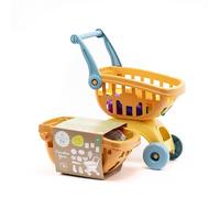 ODS - Maisonelle Bio, Carrito de la Compra de Juguete para niños, con Frutas, Verduras y Cajas, sostenible de bioplástico, 31 x 19 x 17 cm, Edad Recomendada +2 años