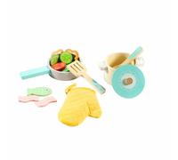 ODS - Maisonelle Nature, Juego de cacerolas con Alimentos, Juguete para niños de Madera, con Guante, sartén, Utensilios, Edad Recomendada +3 años