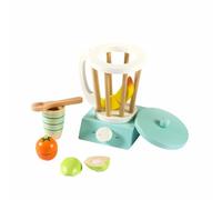 ODS - Maisonelle Nature, mi Primera licuadora, Juguete para niños de Madera, Vaso, Cuchara y Fruta con Velcro, 13,5 x 13 x 21 cm, Edad Recomendada +3 años