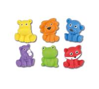ODS - Opplà - 6 Animales de Colores de Juego y bañera Que emiten Chorro de Agua, Material Vinilo, tamaño 6,9/8 cm, Edad Recomendada 6 m+