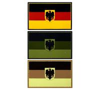 ODSS Parches de PVC de la bandera alemana con águila táctica, insignias de emblema moral, cierres de gancho con muestra de bucle, 9,5 x 6 cm, paquete de 2