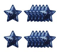 ODSS Parches termoadhesivos de estrella de lentejuelas, 7,6 x 7,6 cm, multicolor sólido y contorno, parches de estrella con purpurina para ropa, jeans, chaquetas, bolsos, decoración de manualidades