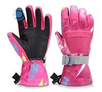 Odtmger Guantes de esquí, Guantes de Nieve Impermeables y cálidos para Invierno, Guantes compatibles con Pantalla táctil para Padres e Hijos, Ideales para Esquiar y Hacer Snowboard