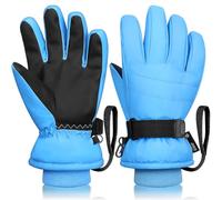 Odtmger Guantes para esquiar, impermeables, compatibles con pantalla táctil, cálidos para el invierno con relleno de algodón, cuerda antisperdición para padres e hijos