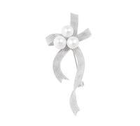 odulu Broche de lazo con perla - Pin barroco para hombre, mujer, niño y niña, 4.7*2cm, Metal