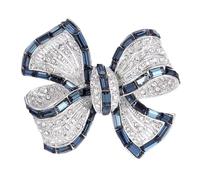 odulu Broche de lazo de cristal con diamantes de imitación, pin barroco para hombre, mujer, niño y niña, 4.2*3.2cm, Metal