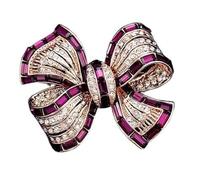 odulu Broche de lazo de cristal con diamantes de imitación, pin barroco para hombre, mujer, niño y niña, 4.2*3.2cm, Metal