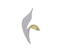 odulu Broche vintage de hojas de diamantes de imitación - Pin de hoja para mujer, hombre, niño, niña, suéter, bufanda, chal, vestido, regalo, 7*3.8cm, Metal