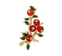 odulu Mini broche de caqui - Aolly Fruits Pin para hombre, mujer, niños, niñas, suéter, bufandas, chal, vestido, regalo, 5.3*3cm, Metal