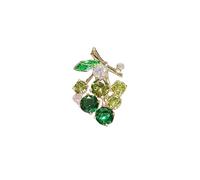 odulu Mini broche vintage de uvas con diamantes de imitación, pin de frutas Aolly para hombre, mujer, niños, niñas, suéter, bufandas, chal, vestido, regalo, 2.4*1.4cm, Metal