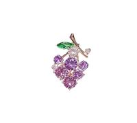 odulu Mini broche vintage de uvas con diamantes de imitación, pin de frutas Aolly para hombre, mujer, niños, niñas, suéter, bufandas, chal, vestido, regalo, 2.4*1.4cm, Metal