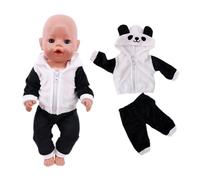 odulu Ropa de muñeca para muñeca Americana de 18 Pulgadas-Chaqueta y Pantalones de Peluche con diseño de Animales-Conjunto de Invierno para muñecas de 43-46 cm-2 Piezas-Negro