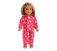 odulu Ropa de muñeca para muñeca Americana de 18 Pulgadas-Pijama Estampado de Conejos,Pantalones,Tops,camisón,Accesorios para muñecas de 43-46 cm-2 Piezas/Set-Rojo
