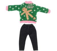 odulu Ropa de muñeca para muñeca Americana de 18 Pulgadas-Suéter navideño,Pantalones,Conjuntos de Invierno,Accesorios para muñecas de 43-46 cm-2 Piezas/Set-Verde
