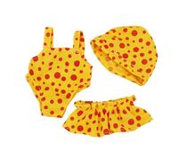 odulu Ropa de muñeca para muñeca Americana de 18 Pulgadas-Traje de baño con Estampado de Lunares y Gorro de natación-Conjunto de 3 Piezas