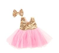 odulu Ropa de muñeca para muñeca Americana de 18 Pulgadas-Vestido de Lentejuelas,Pinza para el Cabello con Lazo,Atuendo Casual,Accesorio para muñecas de 43-46 cm-2 Piezas/Set-Dorado