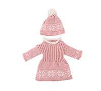 odulu Ropa de muñeca para muñeca Americana de 18 Pulgadas-Vestido de Punto con Gorro-Conjunto Casual de Invierno-Accesorios para muñecas de 43-46 cm-2 Piezas/Set-Rosa