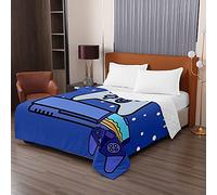 Oduo Colcha Bouti Cama de Verano, 3D Consola Juego impresión Microfibra Cubrecama Multiusos Suave para Cama de Matrimonio, Lavable Acolchada Edredón Ligero Manta (130x150cm,Juego Azul)