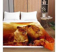 Oduo León Colcha de Verano Colcha Bouti Colcha Acolchada para Cama Suave - Edredón Fresca Lavable para Primavera y Entretiempo Individual Matrimonio Infantil (Naranja Atardecer,130x150cm)