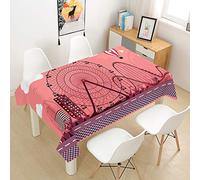 Oduo Mantel Impermeable Antimanchas poliéster, Mantel Estampado Noria decoración Resistente al Desgaste Lavable Apto,Distintos diseños y tamaños a Elegir (Globo de Aire Caliente Amor,100x140cm)