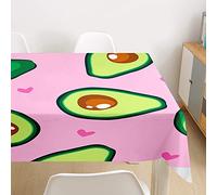 Oduo Mantel Impermeable Antimanchas Tela de Poliéster, Mantel con Estampado de Frutas Decoración Resistente Al Desgaste Lavable Apto, Distintos Diseños y Tamaños a Elegir (Aguacate,100x140cm)