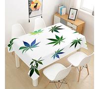 Oduo Mantel Impermeable Antimanchas Tela de Poliéster, Mantel de Hoja 3D Decoración Resistente Al Desgaste Lavable Apto, Distintos Diseños y Tamaños a Elegir (Brisa de Verano,90x90cm)