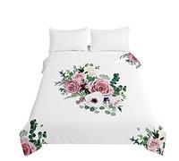 Oduo Rose Colcha de Verano Colcha Bouti Colcha Acolchada para Cama Suave y Cómoda - Moderna Edredón Fresca Lavable para Primavera y Entretiempo Individual Matrimonio (Elegante,180x220cm)