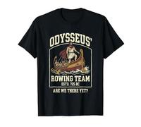 Odysseus Rowing Team La Odisea Historia de la mitología Griega Camiseta gráfica económica, Hombre, Negro, XL