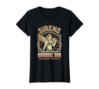 Odysseus The Odyssey Sirens Karaoke Mitología Griega Divertido Camiseta gráfica económica, Mujer, Negro, S