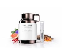 Odyssey Homme White Eau de Parfum 100ml para Hombre - Fresco Amaderado con Pomelo, Notas Marinas y Ámbar + Atomizador Recargable 5ml DRIKANBEST
