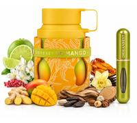 Odyssey Mango Go Eau de Parfum 100 ml, Perfume Unisex Tropical de Larga Duración + Atomizador Recargable Drikanbest 5 ml de Regalo