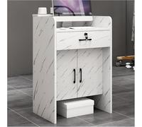 ODZRISU Escritorio Minimalista, Moderno Banco Reception con cassetto e Porta con serratura - Grande tavolo da Banco per saloni, centri estetici e negozi di Abbigliamento(Multi-Colored)