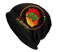OEBANQGIV Gorros Personalizados 974 Reunion Island Skullies Gorros Cool Winter Mujeres Hombres Sombrero Unisex Adulto ILE de La Reunion Gorro de Gorro