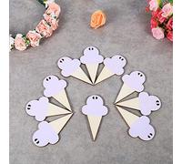 OEBUAFI 10 Uds. De Decoraciones Colgantes De Madera para Helado, Guirnalda Colgante De Pared, Decoración De Guardería para Habitación De Niños, Fiesta, Cumpleaños, Boda con 4 Colores (Purple)