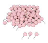 OEBUAFI 100 Chinchetas de Mapa, Chinchetas Decorativas de Acero y Plástico para Tableros de Corcho, Tablones de Anuncios con Estuche de Almacenamiento Transparente de 9,5 X 20 Mm (Pink)