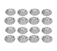 OEBUAFI 12 Moldes para Tarta de Huevo, Molde Redondo para Cupcakes de Acero Inoxidable con Borde Rizado para Hornear Pasteles de Muffins de Quiche, Superficie Lisa Pulida con Espejo