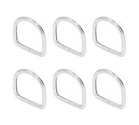 OEBUAFI 20 Piezas Pequeños Anillos de Metal en D, Brillantes, Indecolorables, Duraderos, Amplia Aplicación para Mochila de Bolsa de Bricolaje, Anillos en D de Material Premium (Plata 3.2x25x25mm)