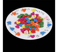 OEBUAFI 200 Uds. Botón de Madera con Agujero de Corazón Colorido Decoración de Ropa DIY 20mm para Tarjetas de Regalo (mezcla de colores)