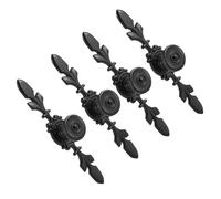 OEBUAFI 4 Uds. Tiradores de Gabinete Antiguos de Aleación de Zinc, Tiradores de Cajones Vintage Elegantes para Decoración del Hogar, Negro, 120x24mm